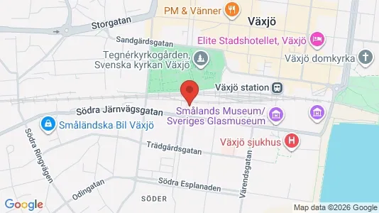 Lägenheter till salu i Växjö - kort over placeringen