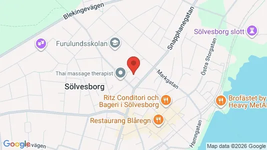 Bostadsrätter till salu i Sölvesborg - kort over placeringen