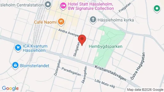Bostadsrätter till salu i Hässleholm - kort over placeringen