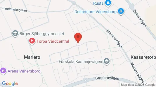 Lägenheter till salu i Vänersborg - kort over placeringen