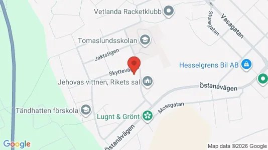 Lägenheter till salu i Vetlanda - kort over placeringen