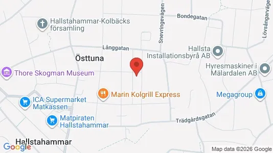 Bostadsrätter till salu i Hallstahammar - kort over placeringen