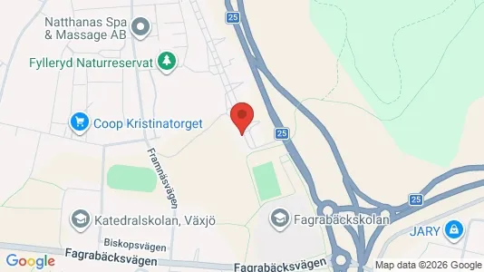 Bostadsrätter till salu i Växjö - kort over placeringen