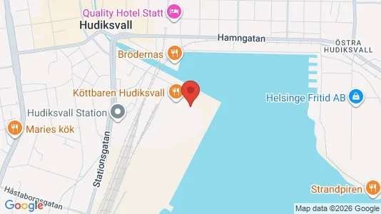 Bostadsrätter till salu i Hudiksvall - kort over placeringen