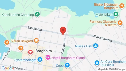 Bostadsrätter till salu i Borgholm - kort over placeringen