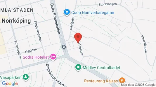 Lägenheter till salu i Norrköping - kort over placeringen
