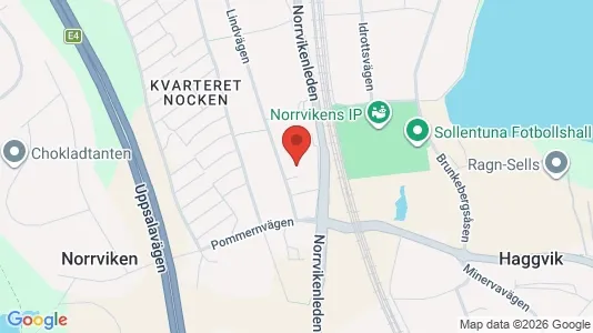 Bostadsrätter till salu i Sollentuna - kort over placeringen