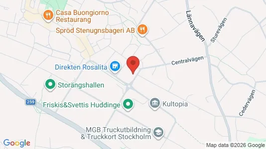 Bostadsrätter till salu i Huddinge - kort over placeringen