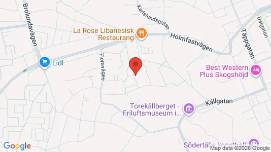 Bostadsrätter till salu i Södertälje - kort over placeringen