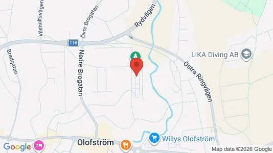Bostadsrätter till salu i Olofström - kort over placeringen