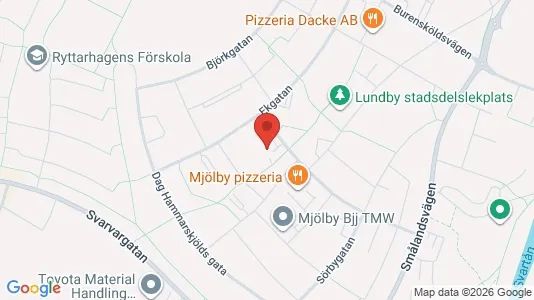 Bostadsrätter till salu i Mjölby - kort over placeringen