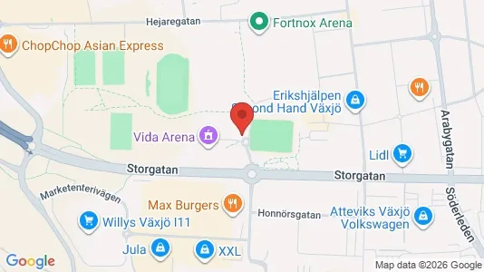 Lägenheter till salu i Växjö - kort over placeringen