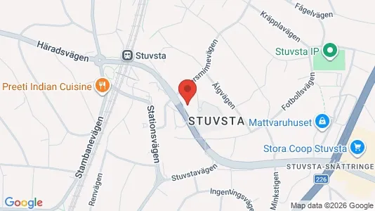 Bostadsrätter till salu i Huddinge - kort over placeringen