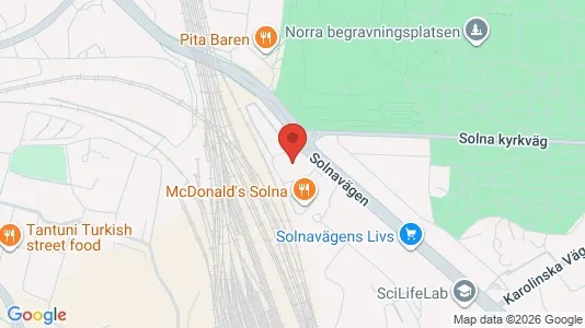 Bostadsrätter till salu i Solna - kort over placeringen
