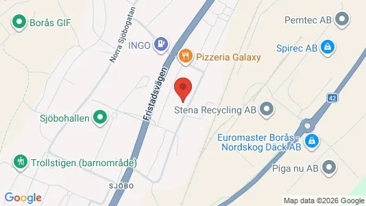 Bostadsrätter till salu i Borås - kort over placeringen
