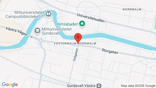 Lägenheter till salu i Sundsvall - kort over placeringen