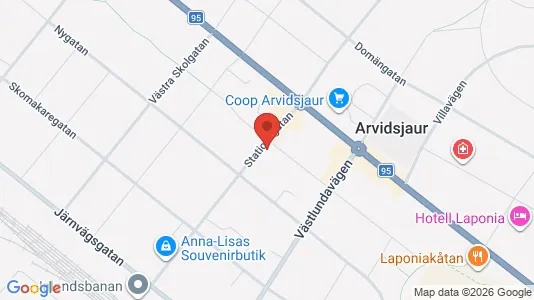 Bostadsrätter till salu i Arvidsjaur - kort over placeringen