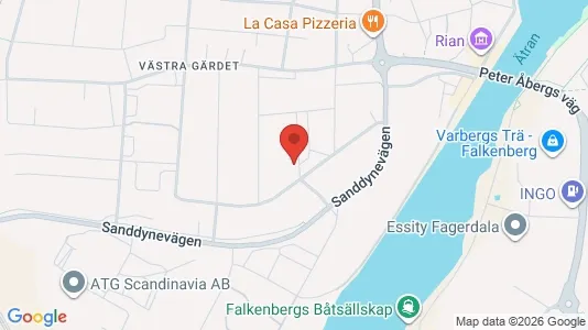 Bostadsrätter till salu i Falkenberg - kort over placeringen