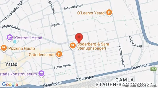 Lägenheter till salu i Ystad - kort over placeringen