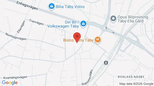 Lägenheter till salu i Täby - kort over placeringen