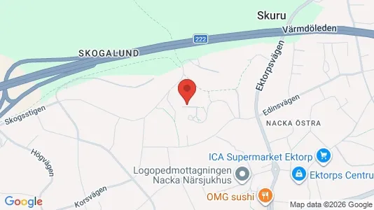 Bostadsrätter till salu i Nacka - kort over placeringen