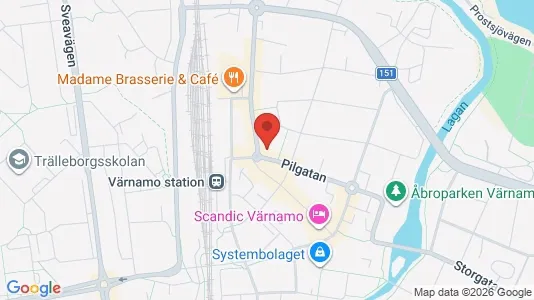 Bostadsrätter till salu i Värnamo - kort over placeringen