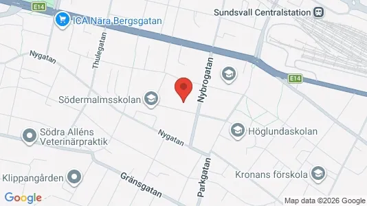 Lägenheter att hyra i Sundsvall - kort over placeringen