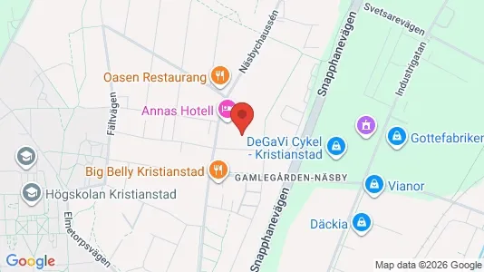 Bostadsrätter till salu i Kristianstad - kort over placeringen
