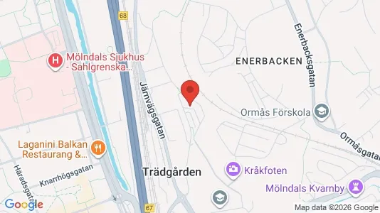 Lägenheter till salu i Mölndal - kort over placeringen