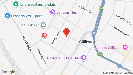 Bostadsrätter till salu i Gällivare - kort over placeringen