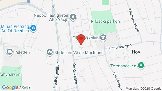 Bostadsrätter till salu i Växjö - kort over placeringen