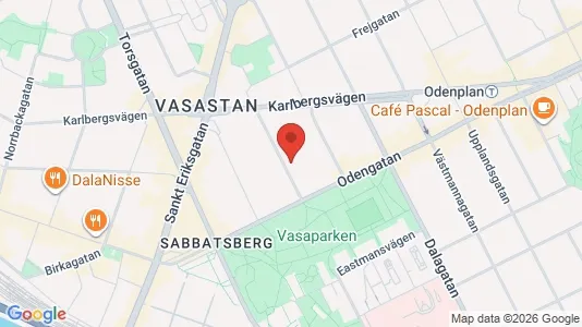 Lägenheter till salu i Vasastan - kort over placeringen