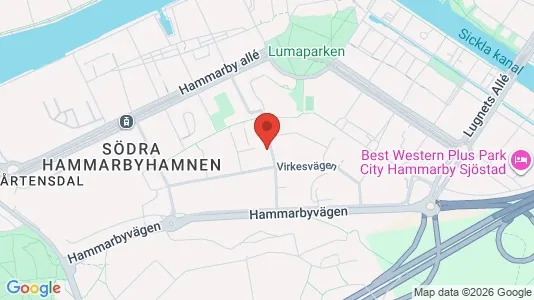 Lägenheter till salu i Hammarbyhamnen - kort over placeringen