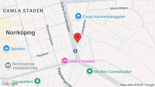 Bostadsrätter till salu i Norrköping - kort over placeringen