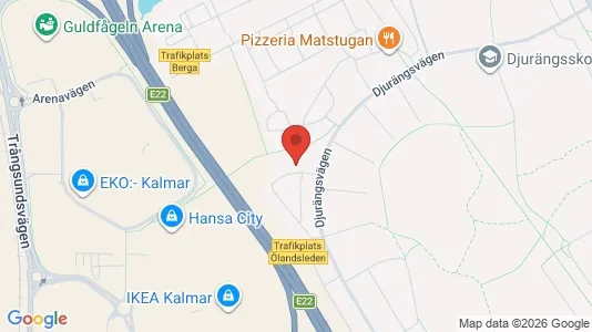 Bostadsrätter till salu i Kalmar - kort over placeringen
