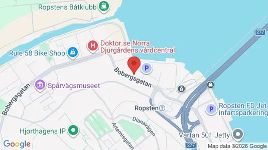 Bostadsrätter till salu i Gärdet/Djurgården - kort over placeringen