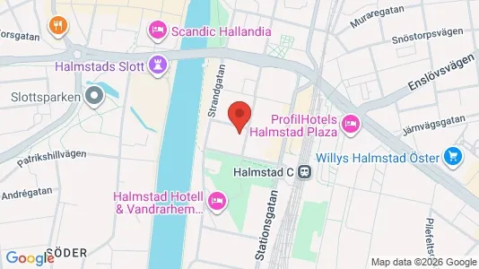 Lägenheter till salu i Halmstad - kort over placeringen