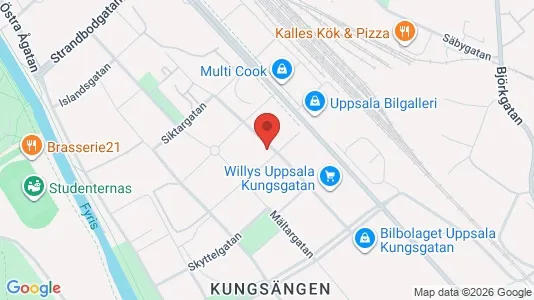 Bostadsrätter till salu i Uppsala - kort over placeringen