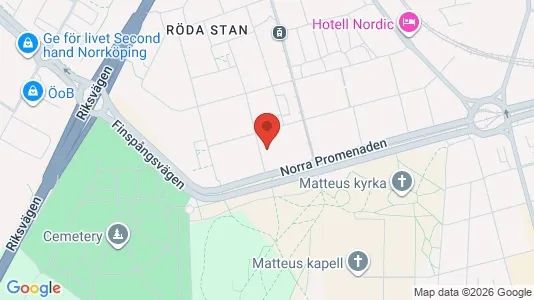 Lägenheter till salu i Norrköping - kort over placeringen
