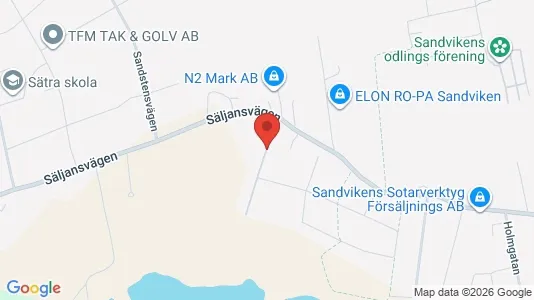 Bostadsrätter till salu i Sandviken - kort over placeringen