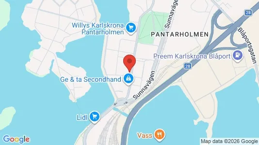 Bostadsrätter till salu i Karlskrona - kort over placeringen
