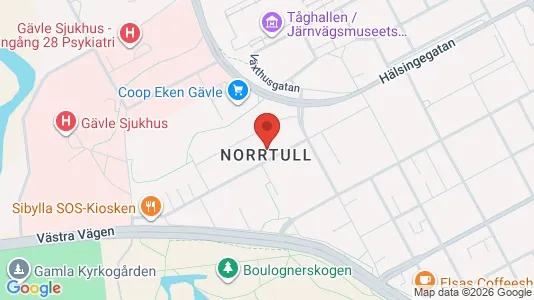 Bostadsrätter till salu i Gävle - kort over placeringen