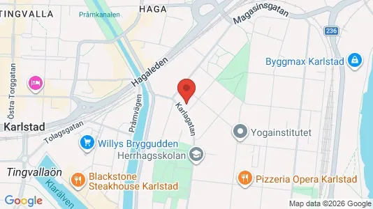 Bostadsrätter till salu i Karlstad - kort over placeringen
