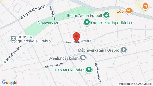 Bostadsrätter till salu i Örebro - kort over placeringen