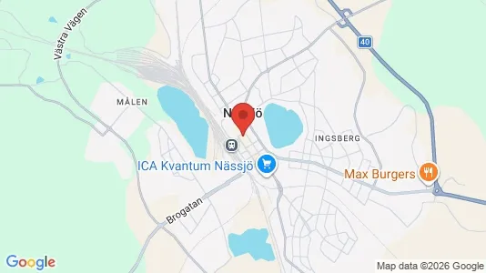 Lägenheter att hyra i Nässjö - kort over placeringen