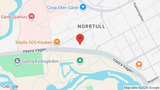 Bostadsrätter till salu i Gävle - kort over placeringen