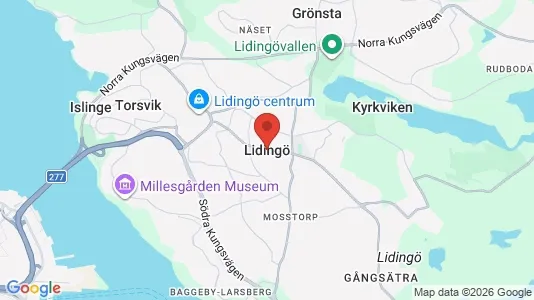 Rum att hyra i Lidingö - kort over placeringen