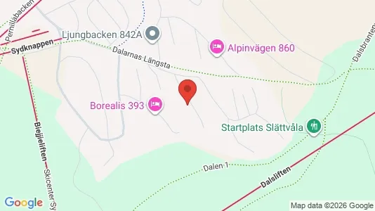 Bostadsrätter till salu i Älvdalen - kort over placeringen