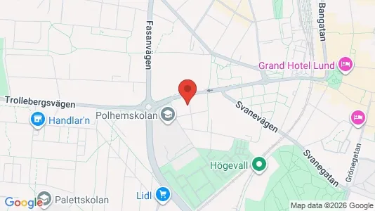 Bostadsrätter till salu i Lund - kort over placeringen