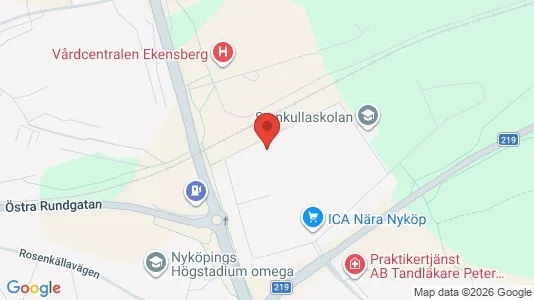 Bostadsrätter till salu i Nyköping - kort over placeringen